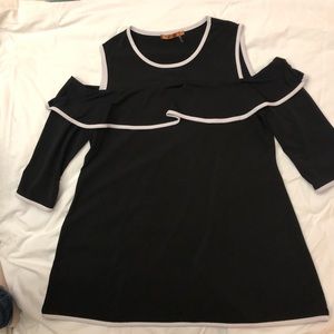 Open Shoulder Blouse with ruffle